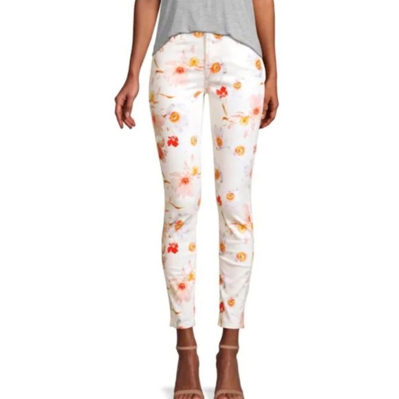 7 For All Man Kind Floral Print Skinny Jeans 74AMK 29 - Picture 1 of 3